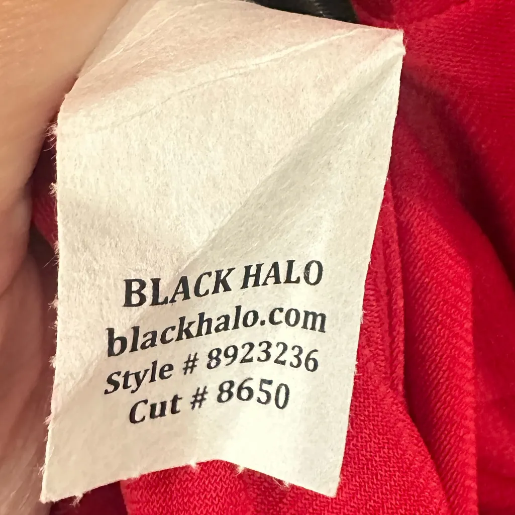 Black Halo Cristanta Caplet Mermaid Gown Molten Red Size 10 Sleeved Satin Maxi - Image 10