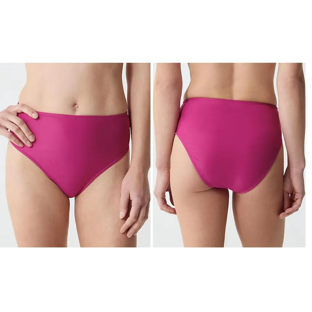 NEW J. Crew Hallie Bikini Bottom Swimwear BM642 Radiant Fuchsia Pink Womens Sz M - Image 3