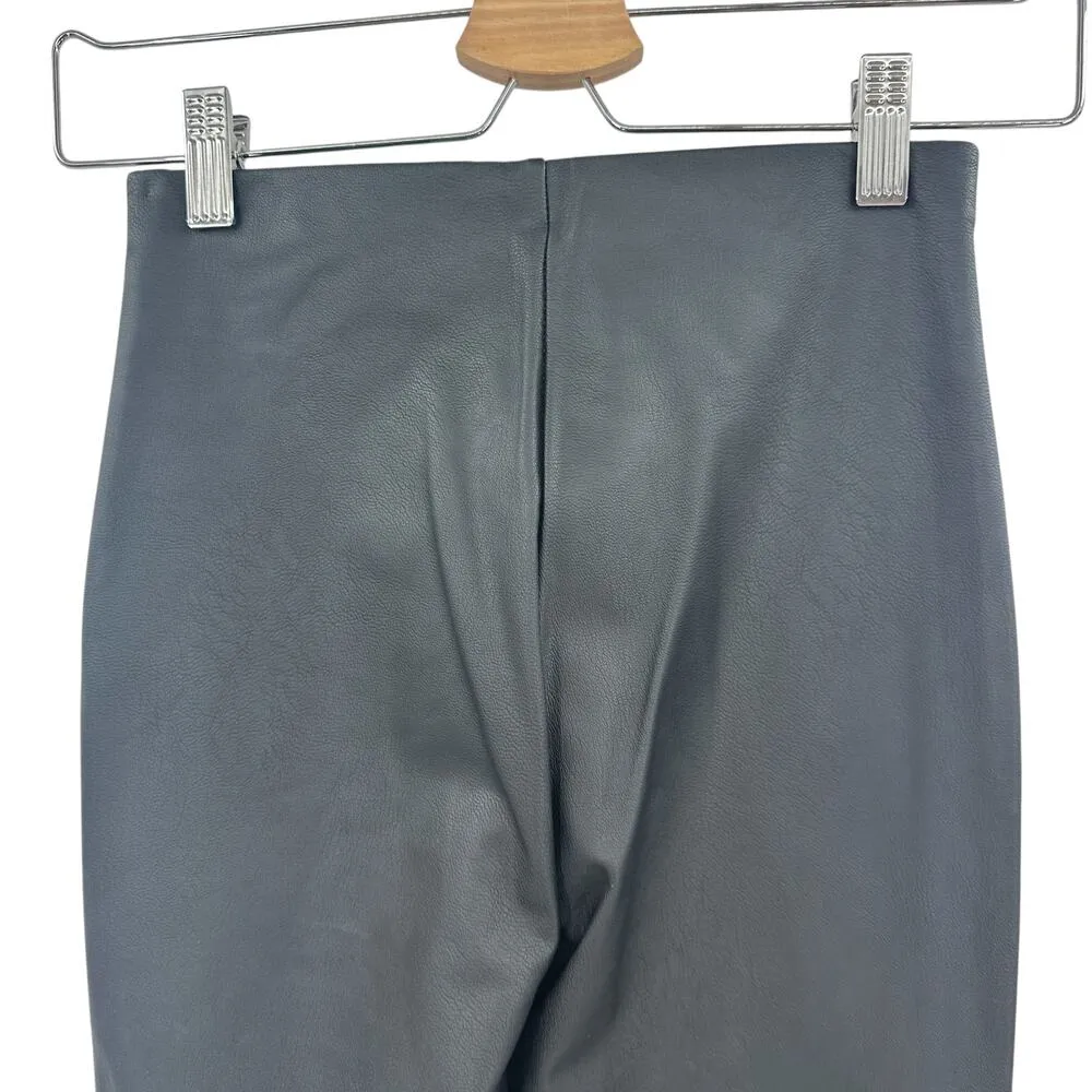 Good American Good Waist Faux Leather Pull On Leggings Pants Black Size 0‎ XS - Image 7