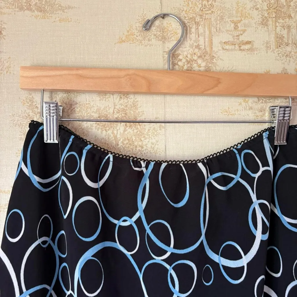 Vintage 90s y2k black and blue geometric circle print mini skirt 14 - Image 4
