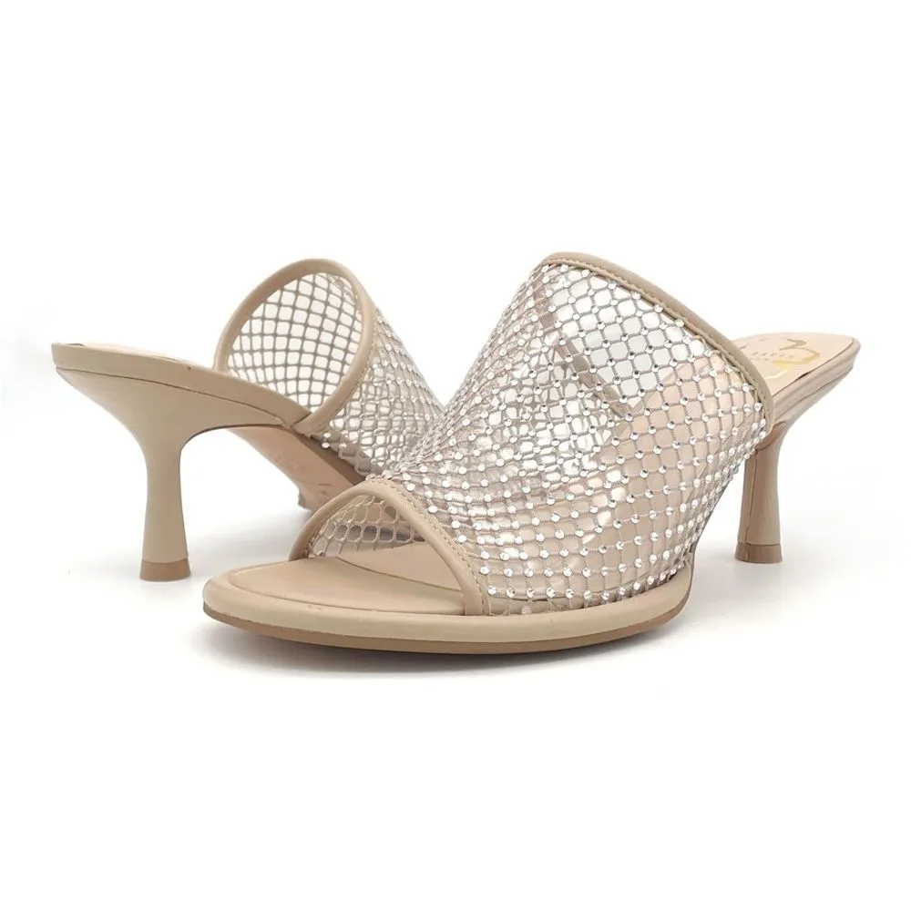 Ted Baker Celya Crystal Mesh Heeled Mules Sandals Nude Tan Size EU 39 US 8.5 - Image 4