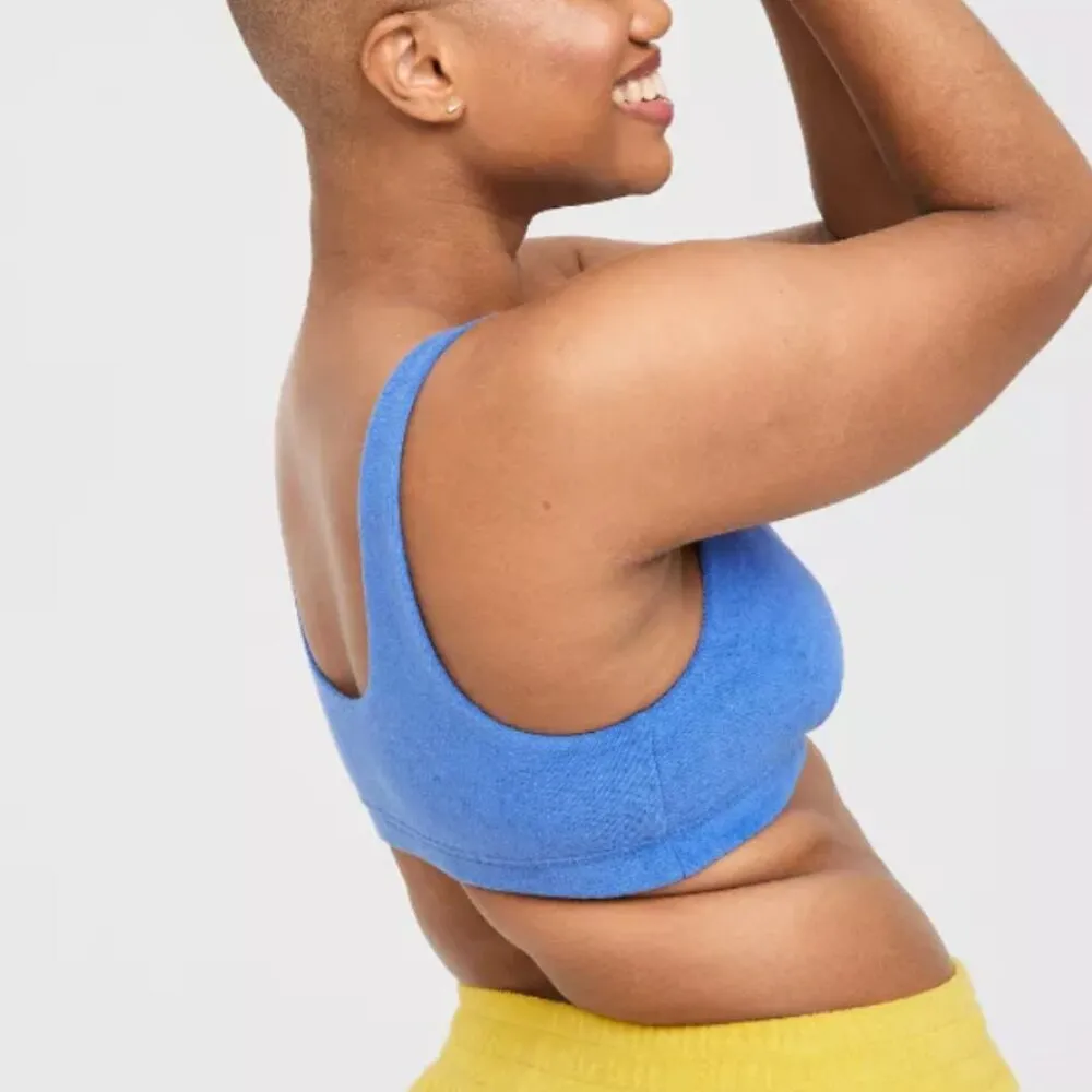 OFFLINE By Aerie Blue Summer Lights Terry Sports Bra Size S New - Image 5