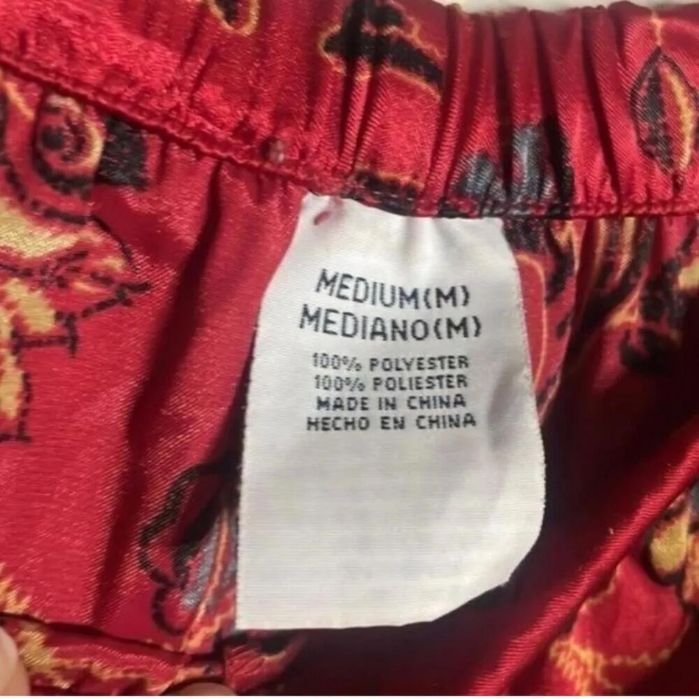 Jaclyn Smith red floral long sleeve pajama set oriental lightweight lux - Image 11