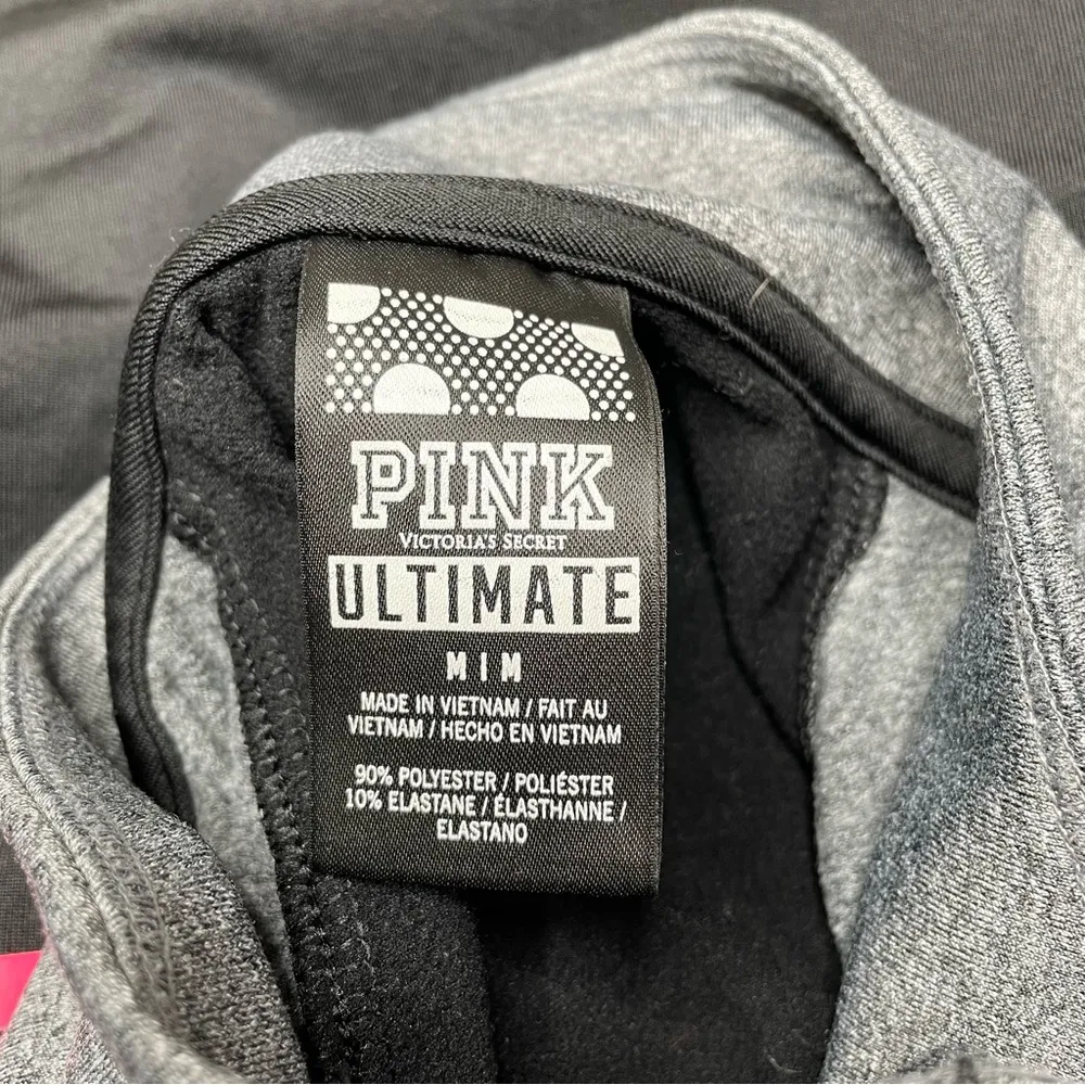 PINK Victoria’s Secret Ultimate Black Grey NYC Love Activewear Jacket Medium - Image 7