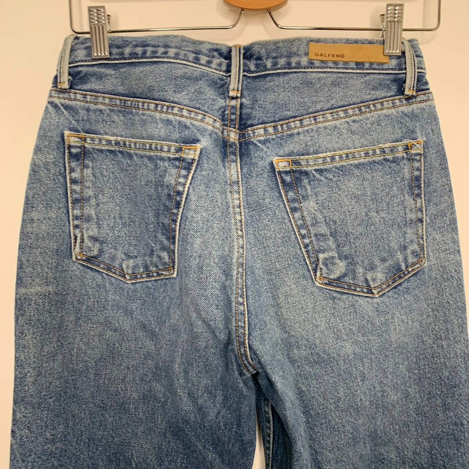 GRLFRND Revolve Helena High Rise Bittersweet Straight Leg Denim Dark Wash Jeans - Image 10