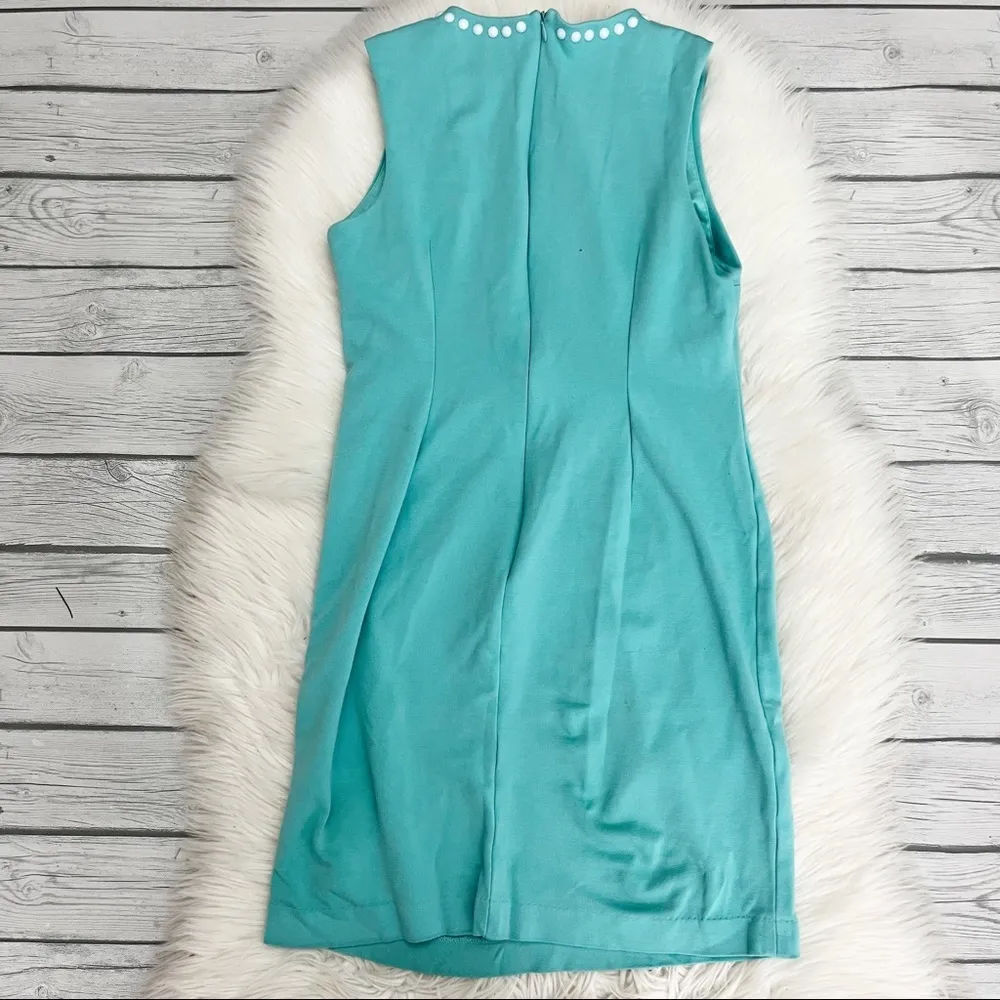 Carmen Teal Sleeveless Beaded Dress - Image 3