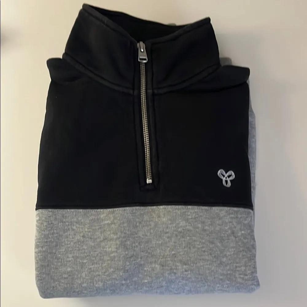 TNA Aritzia Designer Quarter Zip Sweatshirt Cotton Blend Womens Grey & Black XS Gray - Image 3