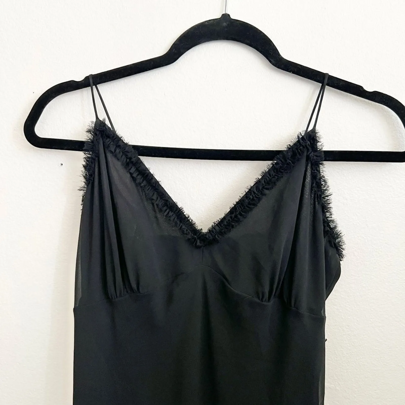 Vintage Black Sheer Babydoll Maxi Dress, Gothic Coquette Formal‎ Grunge Small - Image 3