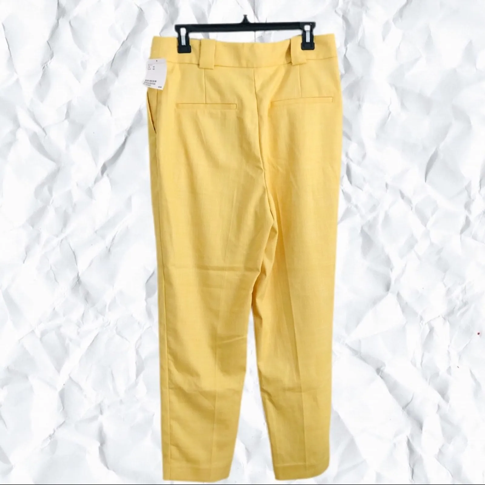 H&M high waisted light yellow suit pants - size 10 - Image 3