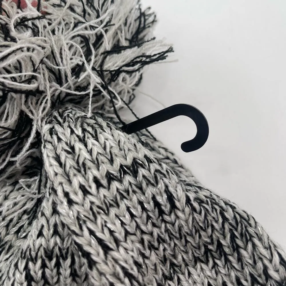 LANE BRYANT Hat Winter Pom One Size Black Gray NWT Holiday Gift Yarn Womens - Image 8