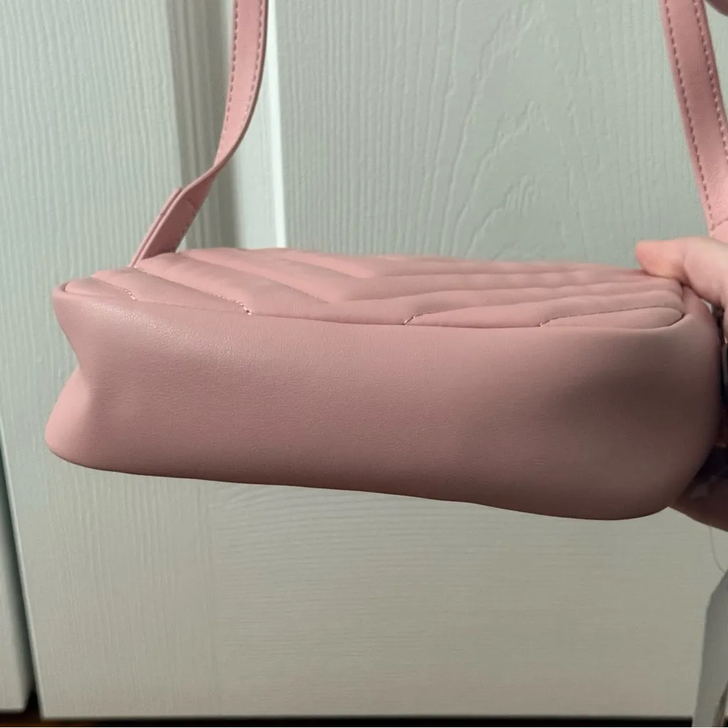 Love Moschino Quilted Pink Faux Leather Studded Crossbody - Image 4