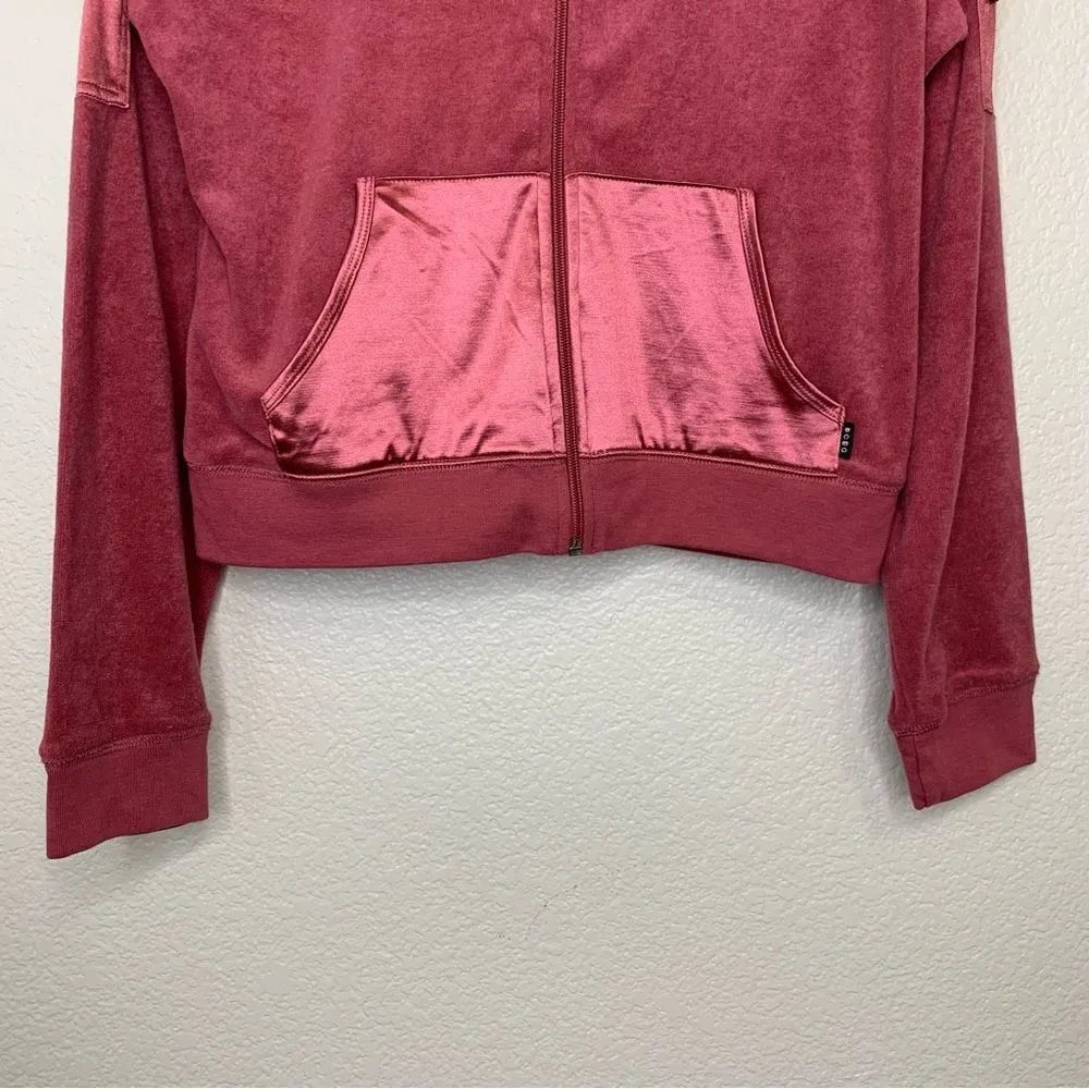 BCBG MaxAzria Red Velour Zip Up Women’s Jacket - Image 4