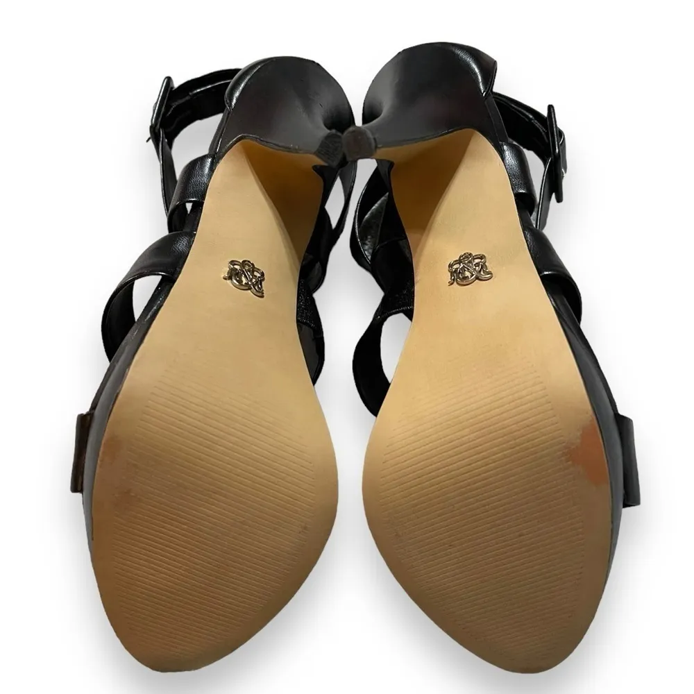 Rock & Republic Black Stiletto 5” Heel Sandals Criss Cross Ankle Strap Size 10M - Image 5