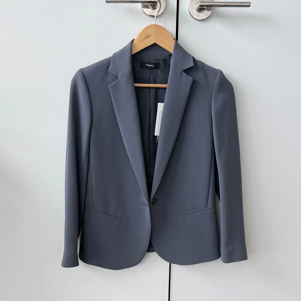 Theory Robiva R Mist Modern Crepe Blazer Size 00 - Image 2