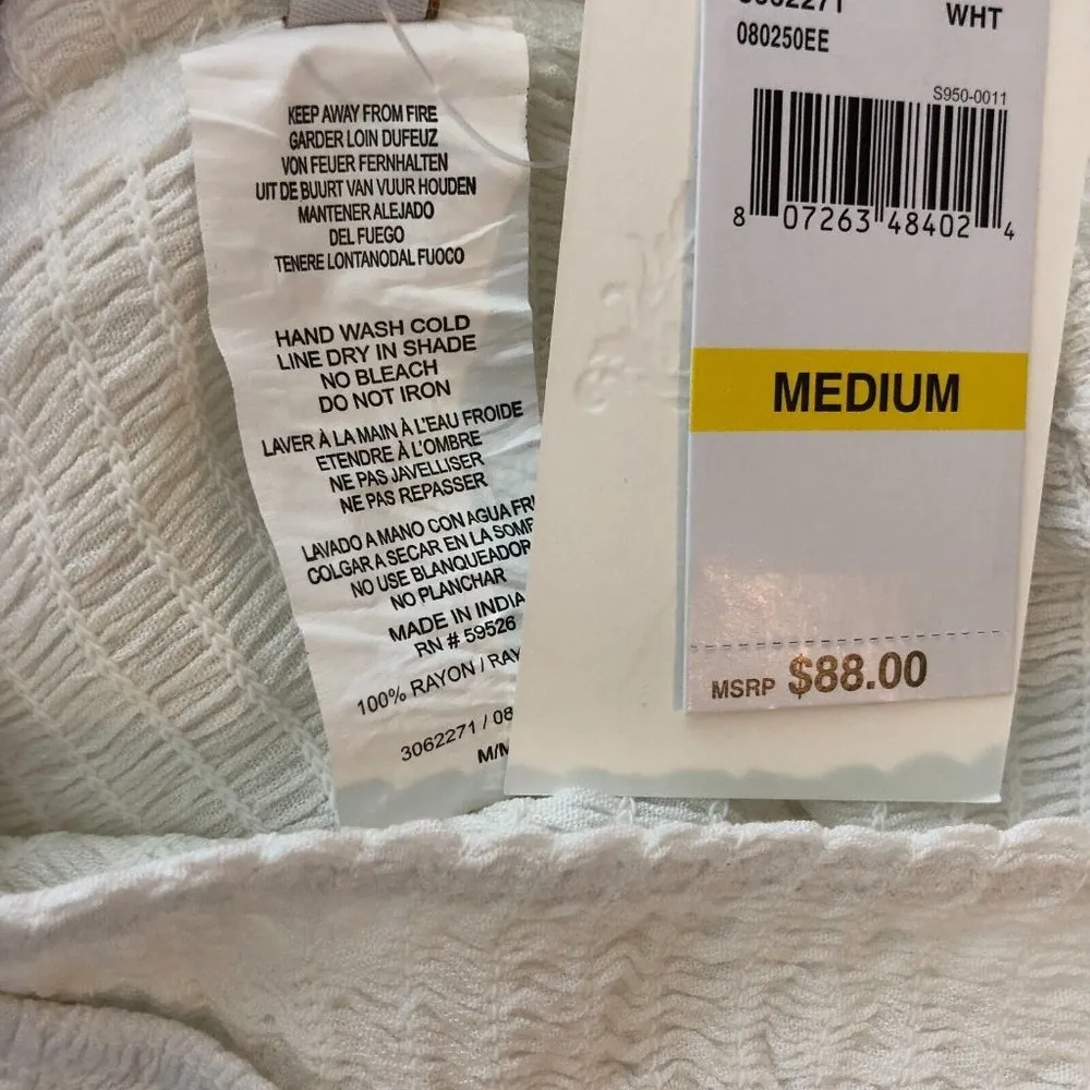 Becca by Rebecca Virtue Ponza Smocked One Shoulder Cover-Up Midi White M - Image 6