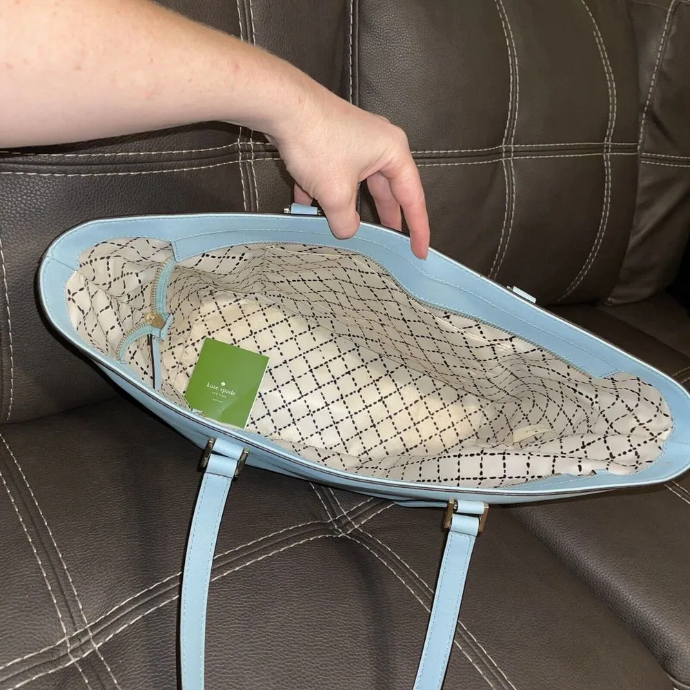 Kate Spade Newbury Lane Dally Extra Large Tote Bag Hydrangea Light Blue - Image 8