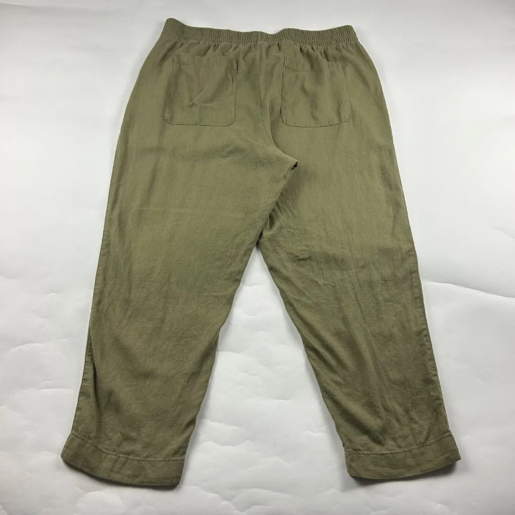 Old Navy Kombu Green Linen Blend High Rise Straight Leg Lounge Pant XL - Image 6