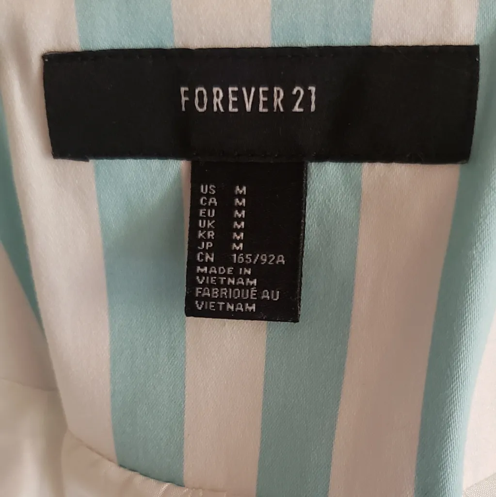 Forever 21 striped mint green & white blazer size medium - Image 7