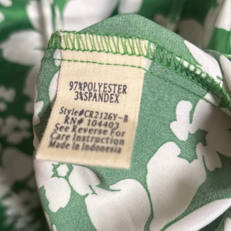 Flower & Feathers Green And White Floral Blouse Size XL - Image 7