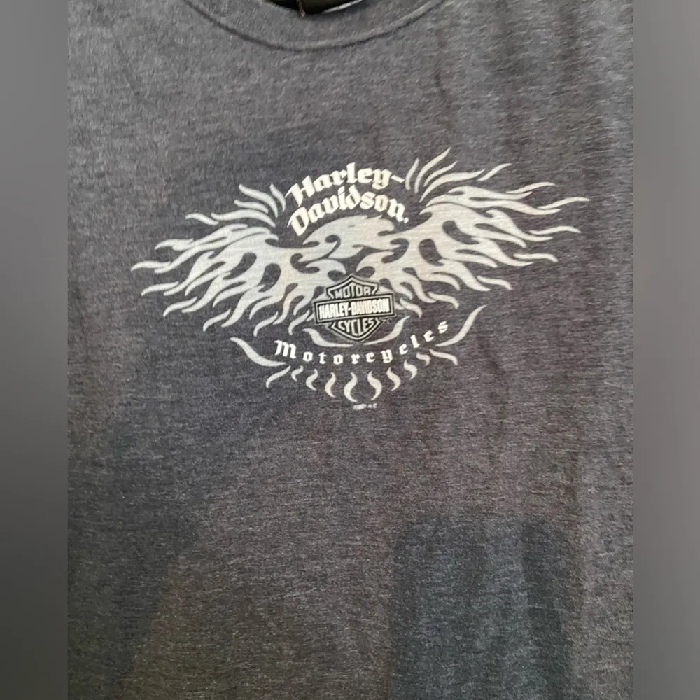 Harley Davidson Motor Women's LG graphic Fitted shirt Nashville TN Grey Blue - Image 4