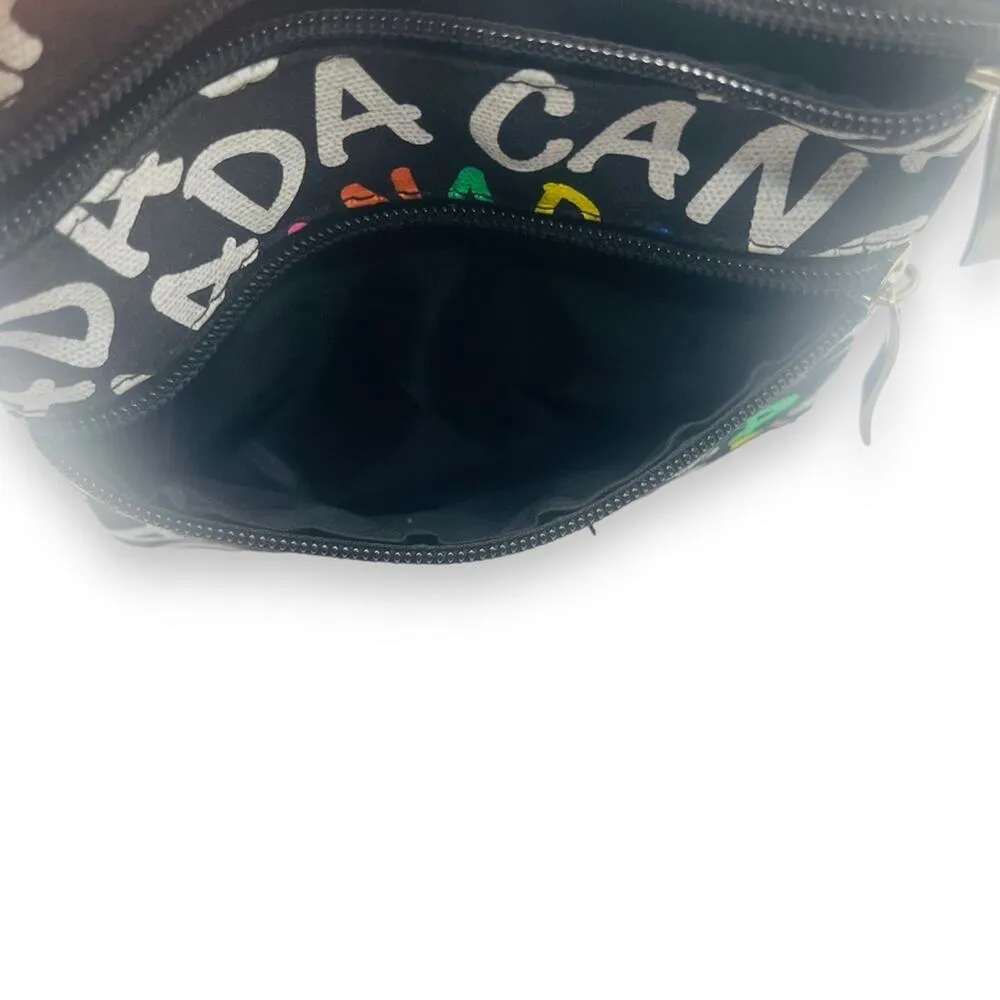 Canada‎ Crossbody Belt Bag Adjustable Strap Multicolor Black - Image 4