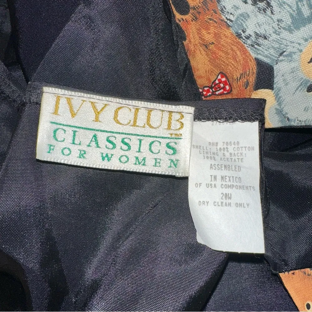 Vtg 90s Ivy Club Classics teddy bear vest size 20W Black - Image 4