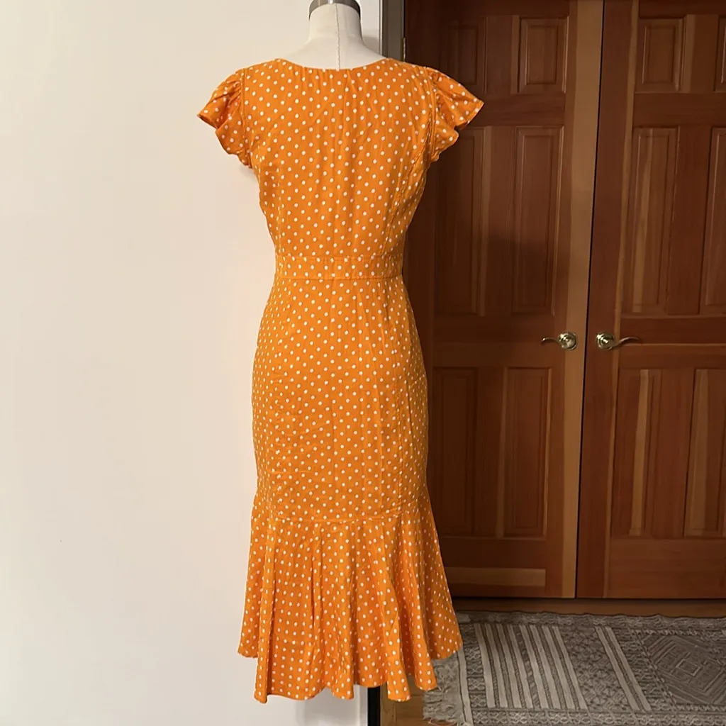 Polka dot button front midi dress - Image 11