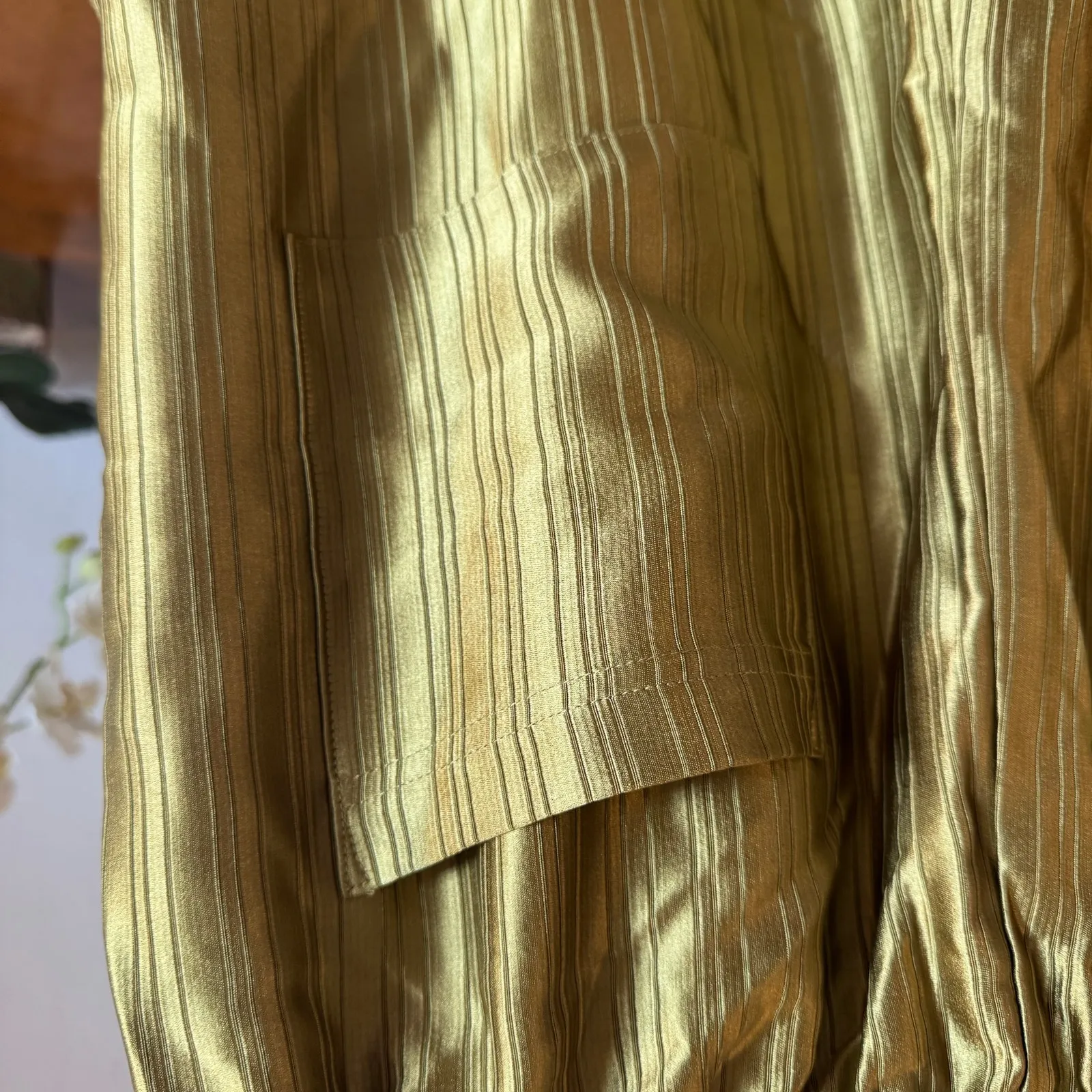 Atoir Sana Metallic Jacquard Satin Shorts Antique Gold Medium - Image 4