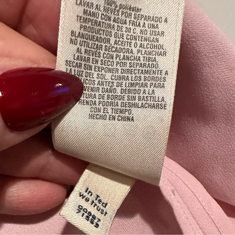 NEW TED BAKER STEFFE PINK RUFFLED COLD OPEN SHOULDER BLOUSE TOP ZIPPERED CUFFS - Image 5