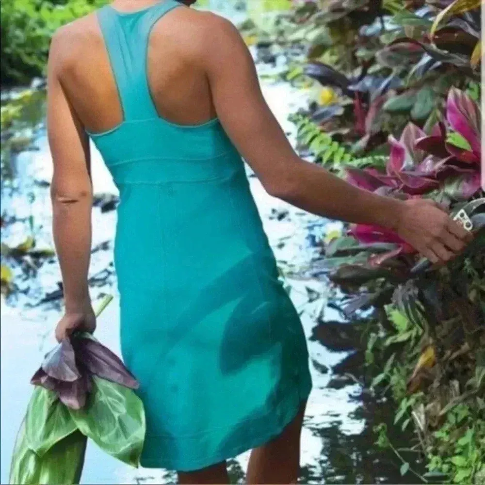 Toad & Co Tech Tomboy Racerback Dress Teal Sz s Green - Image 2