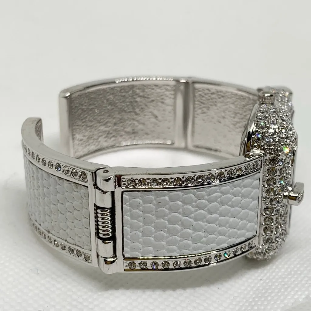 Victoria Wieck Watch Women 30mm two tone belt Crystals cuff band 7” running - Image 4