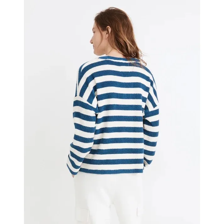Madewell MWL Cozy Striped Pullover Terry Top Size S - Image 2