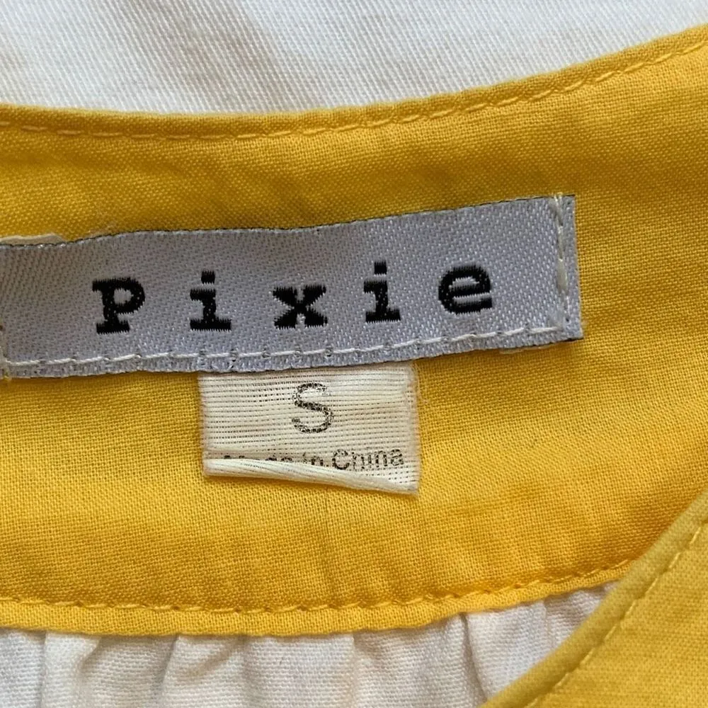 Pixie Dress White Yellow Colorful Abstract Art Sleeveless A - Image 7