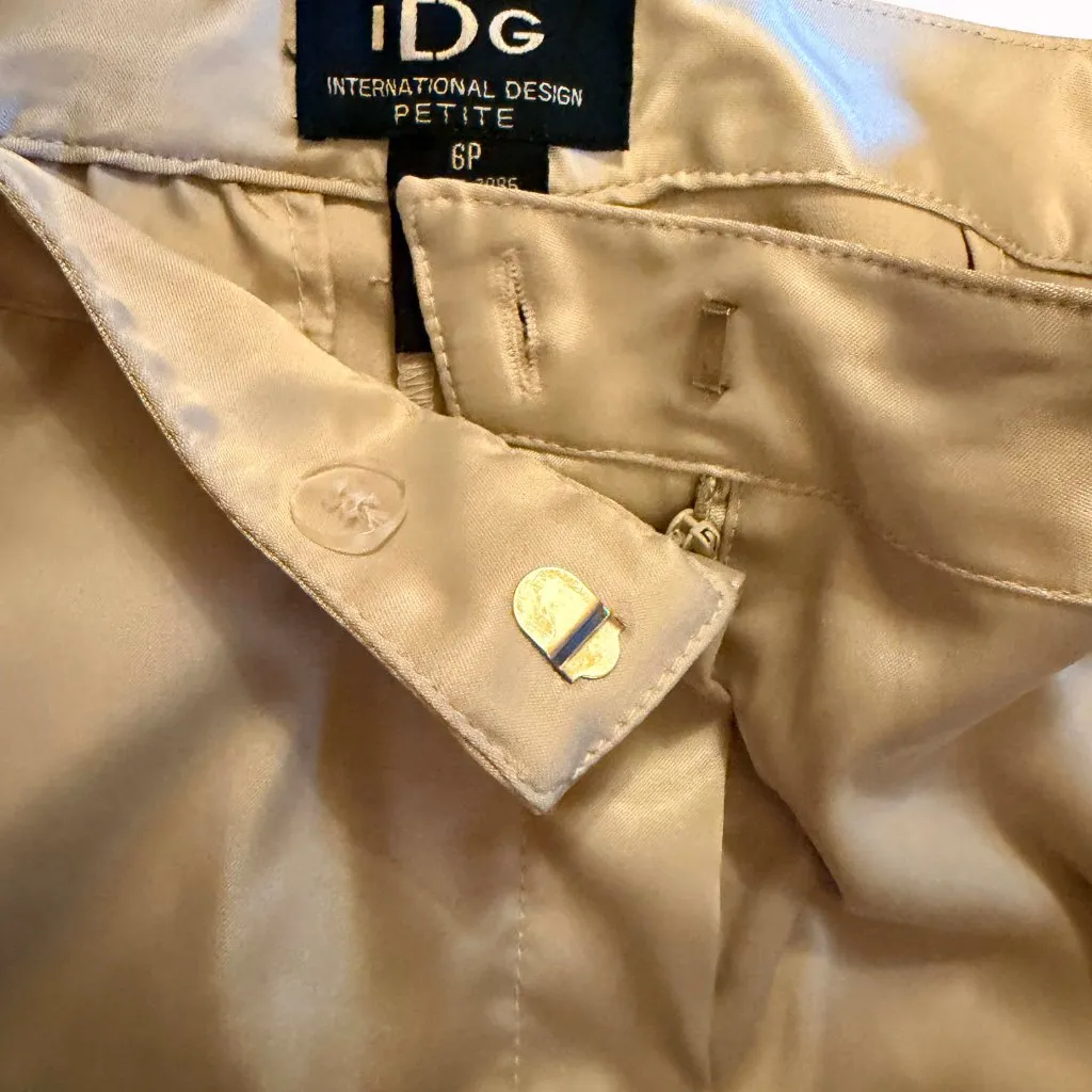 IDG Silver Metallic Cargo Pants Size 6P Y2K 2000s Gray Satin Drawstring Petite - Image 5