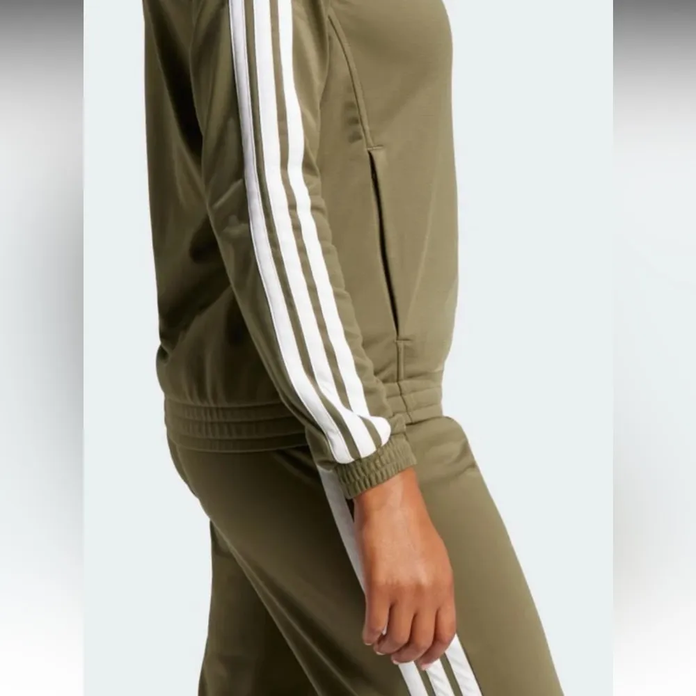 Adidas TRICOT 3-STRIPES TRACK JACKET in Olive Strata/White, Women’s Size S, NWT - Image 6