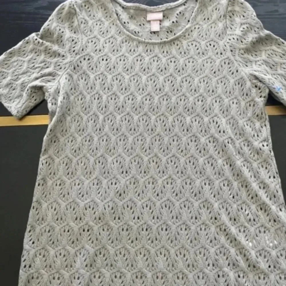 Chico's Crocheted Tunic Top - Size Small (Chico's 1) - with Fringed Bottom EUC - Image 8