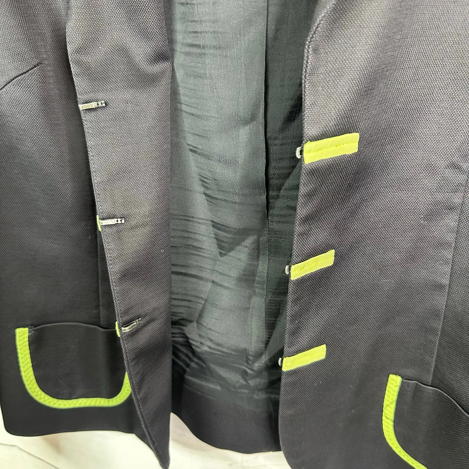 Carlisle Womens size 12 Vintage Military Utility Style Blazer Jacket Black Green - Image 5