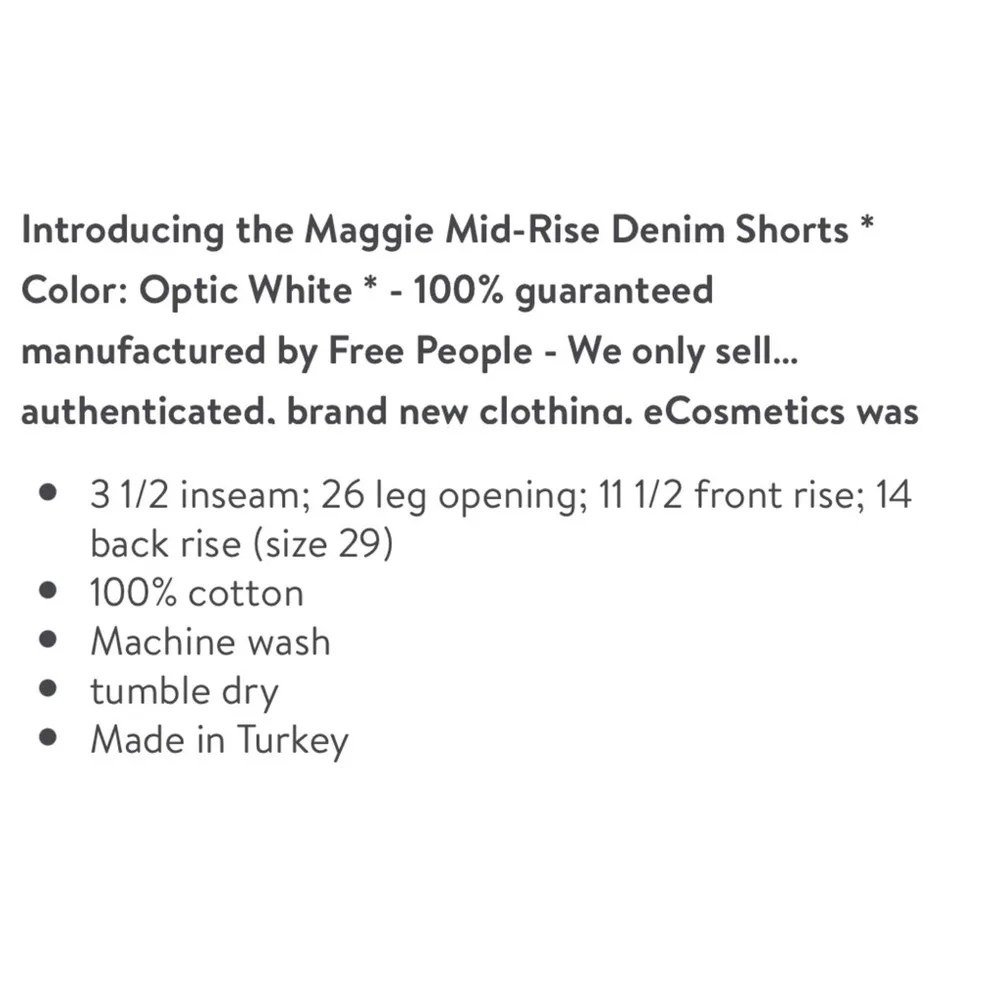 Free People | Maggie Mis-Rise Distressed‎ Denim Shorts White - Size 26 - Image 6