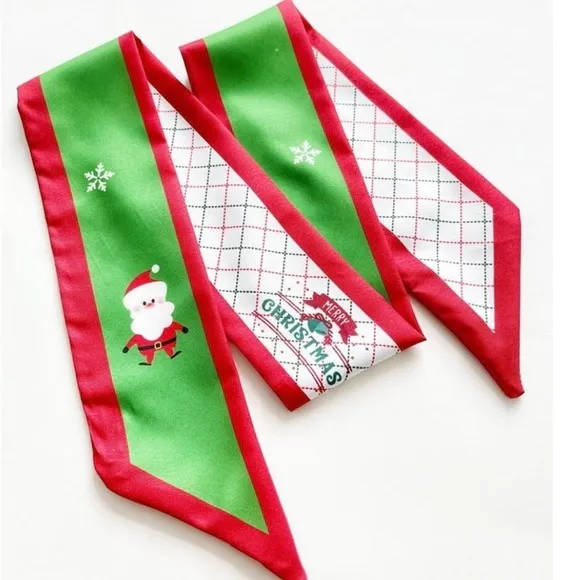 Christmas Santa Print Thin Purse Scarf / Hairband / Scarf - Image 2