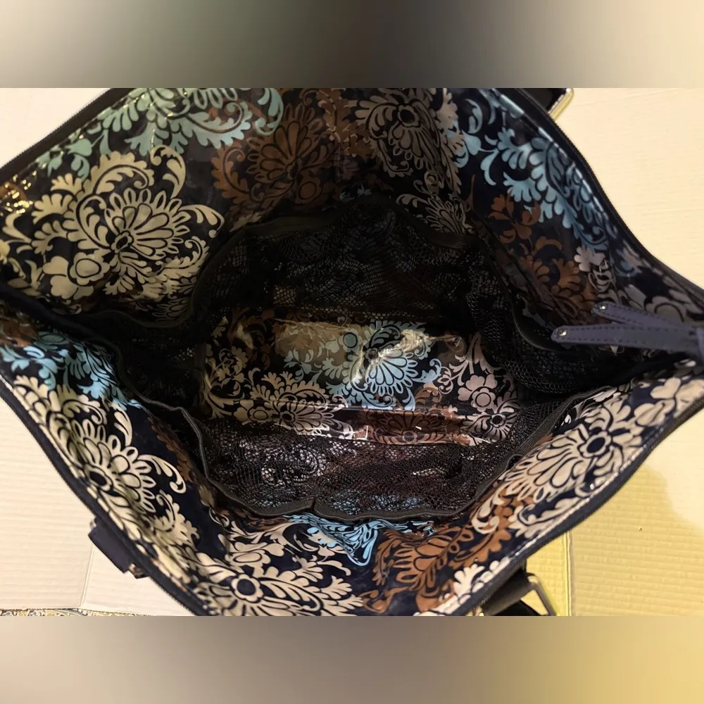 Vera Bradley Navy Quilted Lined Tote Beach Baby Bag - Image 4