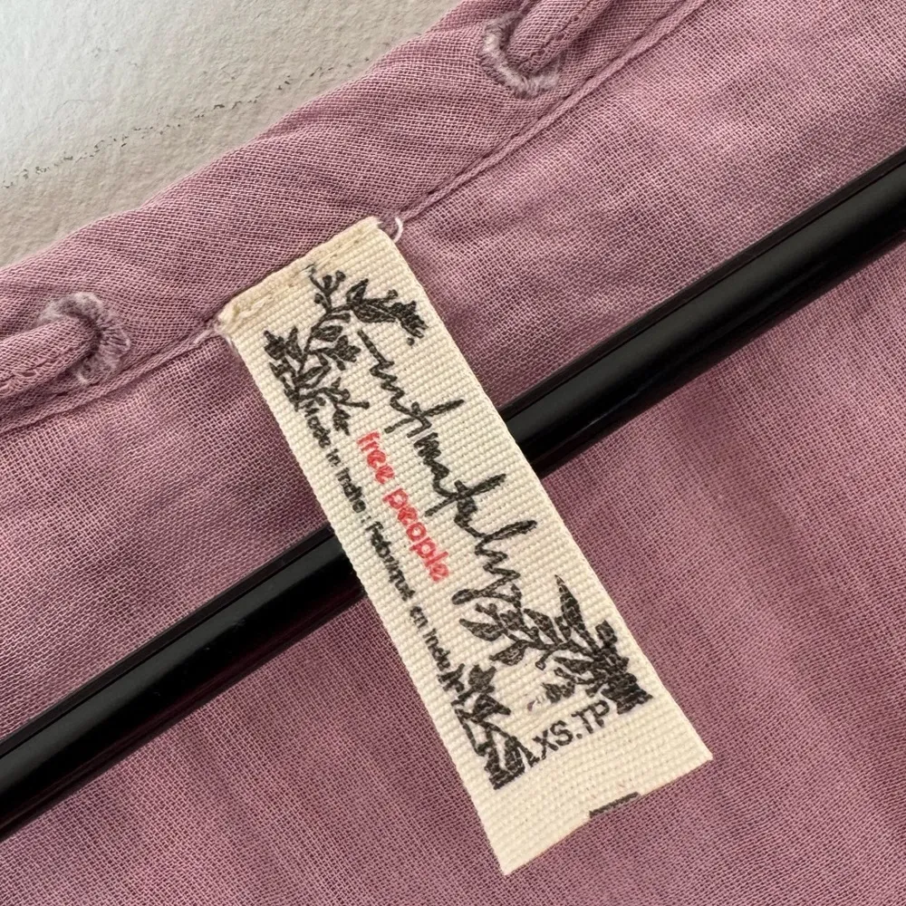 New Free People Daydreamer Ruffle Semisheer Cotton Pajama top XS - Image 4