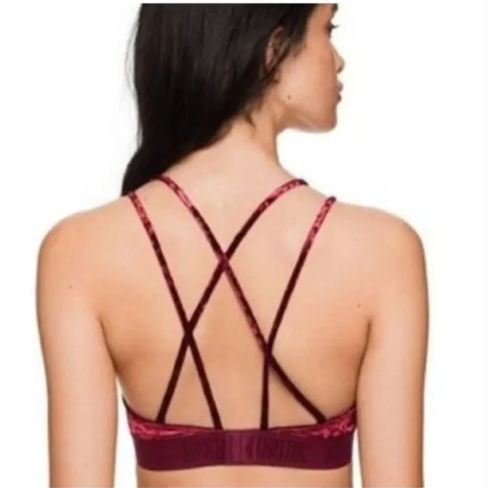 PINK Victoria's Secret Red Velvet Unlined Bralette XS - Image 2