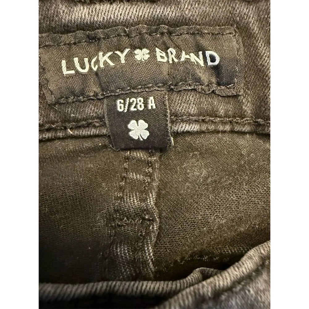 Lucky Brand Women's Bridgette High Rise Skinny Ankle Jeans Black Size 6 Raw Hem - Image 6