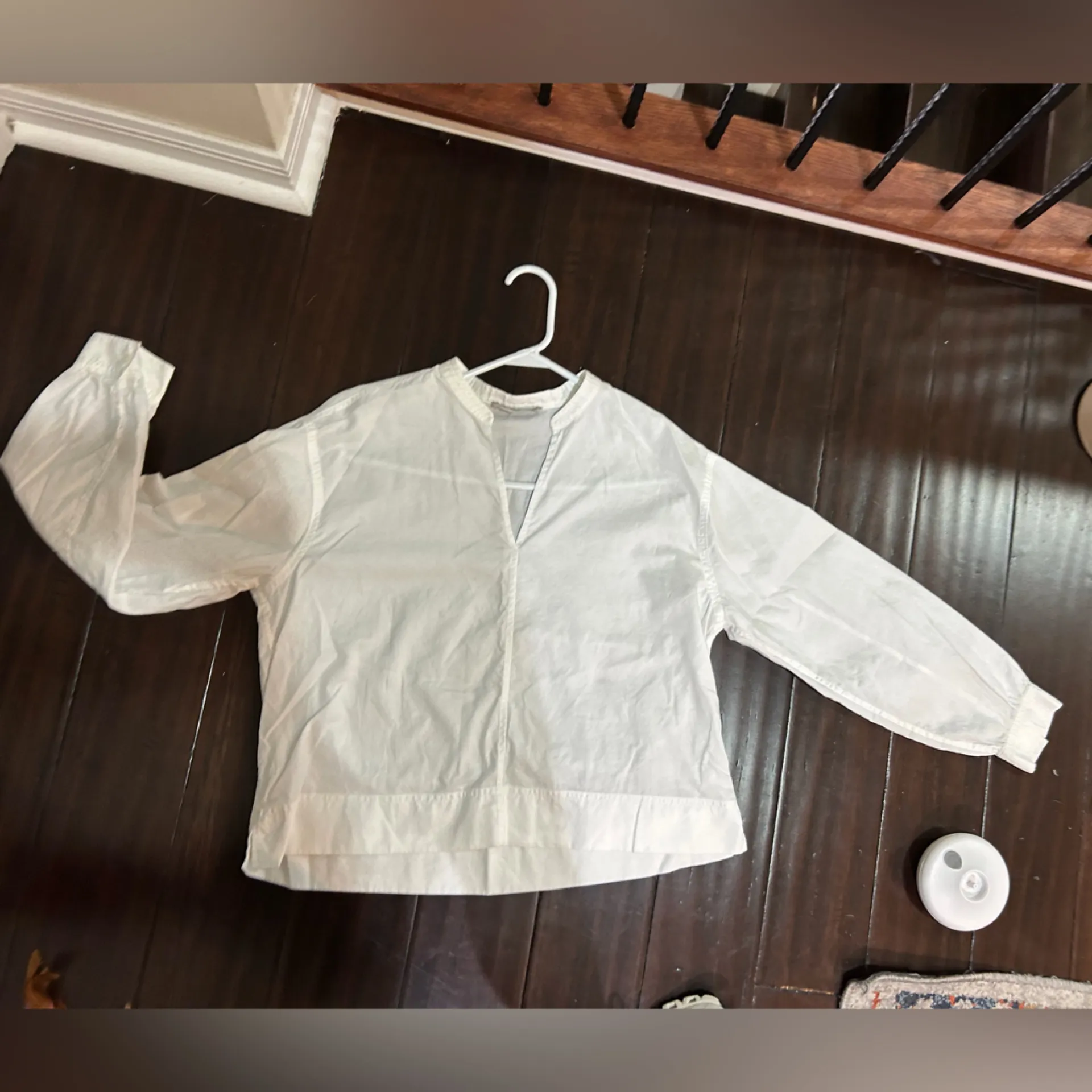 Everlane White Long Sleeve Top Banded Collar 6 - Image 2