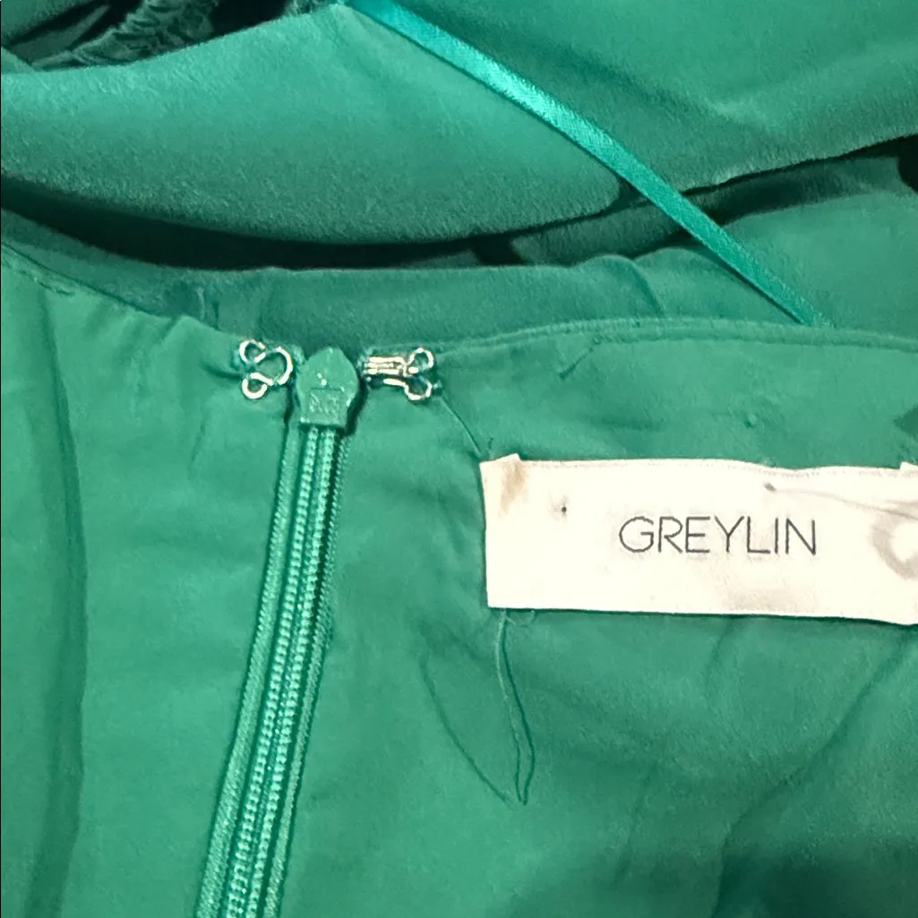 NWT Greylin X Anthropologie Emerald Green Halter Neck Mini Dress Medium - Image 8