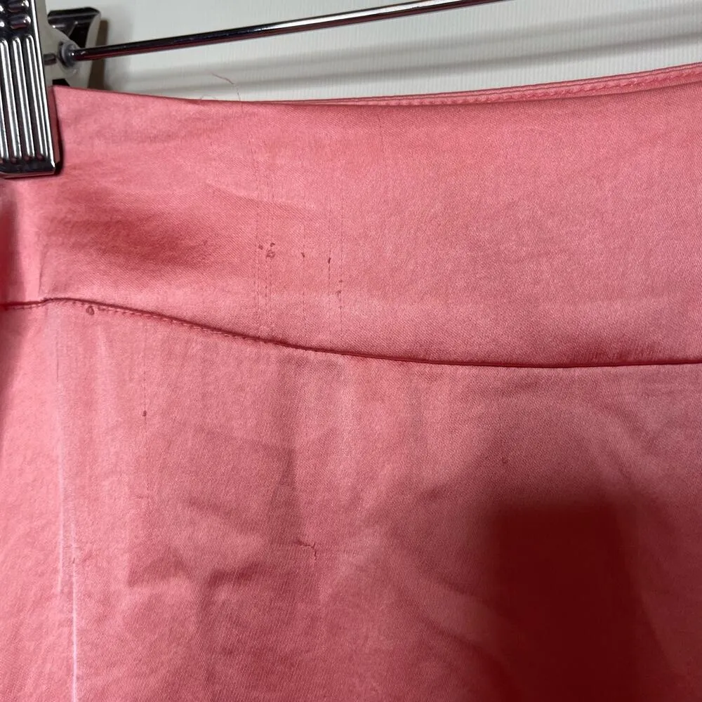 Smythe Asymmetric Satin Ruched Midi Skirt Rose Pink Womens 6 - Image 6