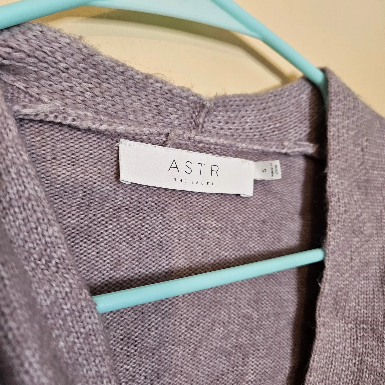 ASTR The Label Size Small S Purple Lilac Knit Sweater Faux Wrap Comfy Winter - Image 5