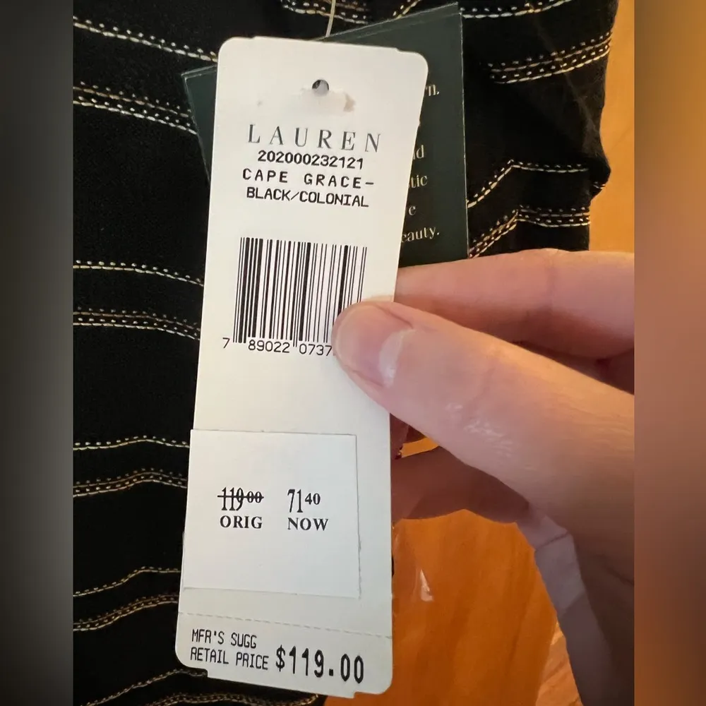 Lauren Ralph Lauren Sweater Silk Striped Cape Grace Bloomingdales NWT Womens 2X - Image 8