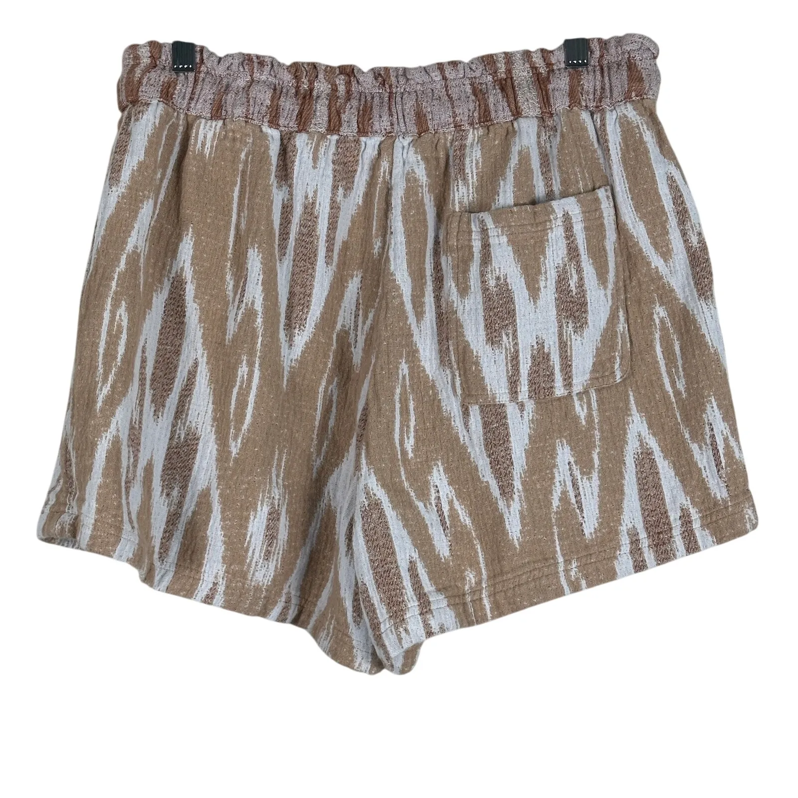 Aerie Soft Shorts Womens L Tan White High Waist Ikat Boho Peasant Earthy Tribal - Image 3