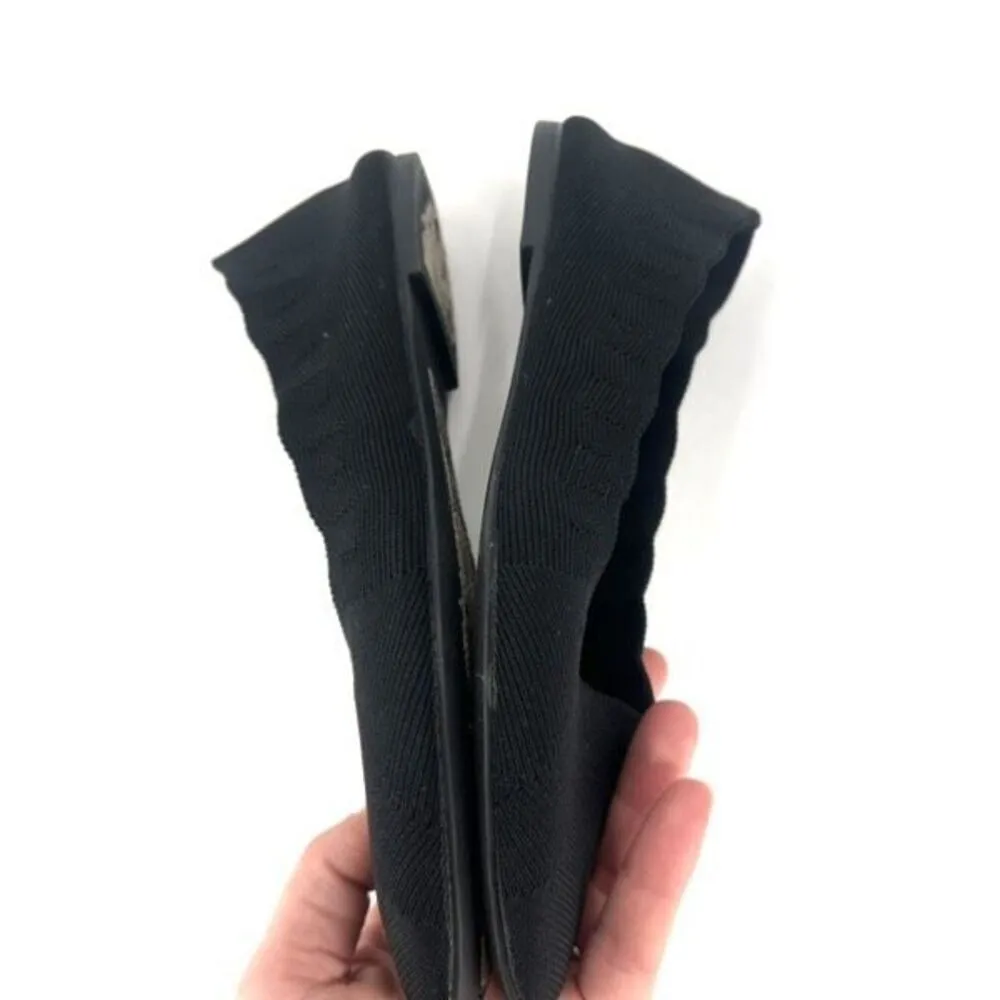 Skechers Cleo 2.0 Love Spell Women Knit Black Flats Scalloped Round Toe Size 7.5 - Image 6